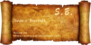 Svarz Bernát névjegykártya